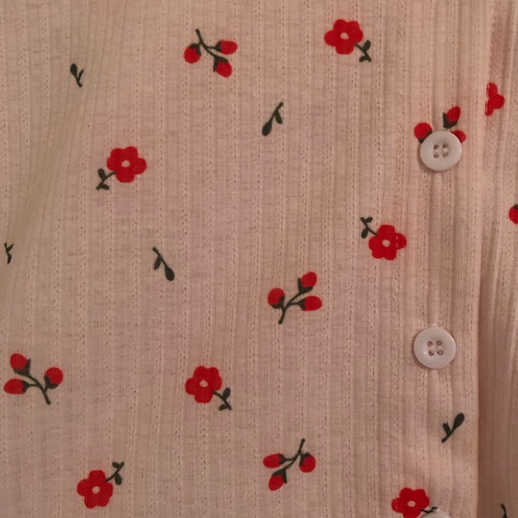 Floral print long sleeve crop top - Picture 2 of 2